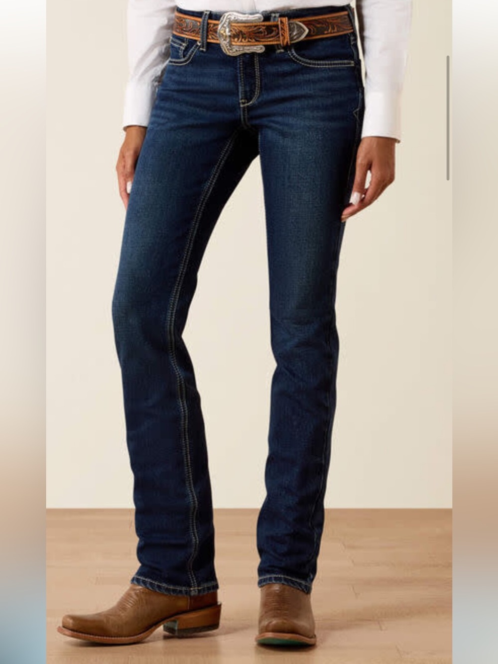 Ariat Womens  Perfect Rise Straight Leg Acclimatized Thermo Regulated Denim